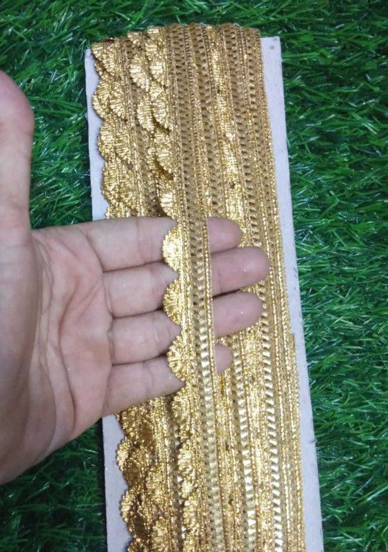 DIARA golden lace with beautiful desinn (pack of 18 mtr W =10mm ) Gota Patti Border Lace for Dress Designing, Art & Craft Lace Reel  (Pack of 1)