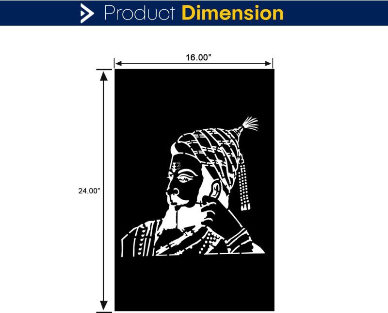 JAZZIKA Wall Stencils Pack of 1 (Size:-16X24 Inch) PATTERN THEME- Shivaji Maharaj DIY Reusable Painting Suitable For Wall Home Decorations Stencil  (Pack of 1, Note-JÀZZIKÀ Created this Listing, Please Beware of Fake Seller)