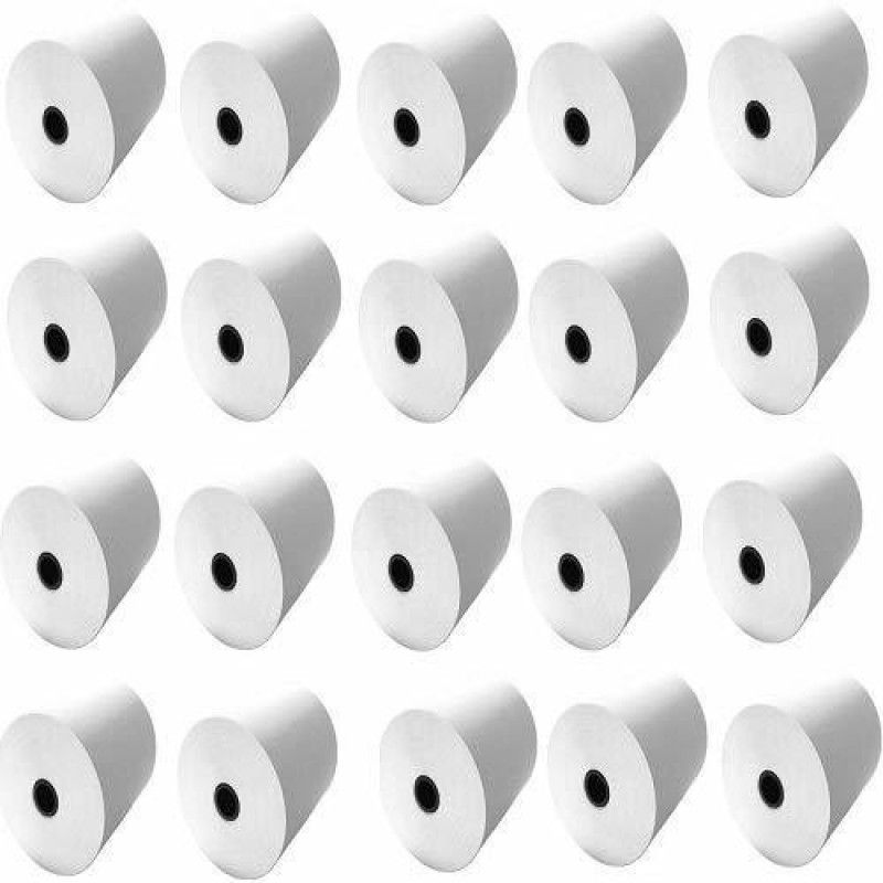BIS POS THERMAL PAPER ROLL 55mm x 25mtr 50 gsm Thermal Paper  (Set of 20, White)