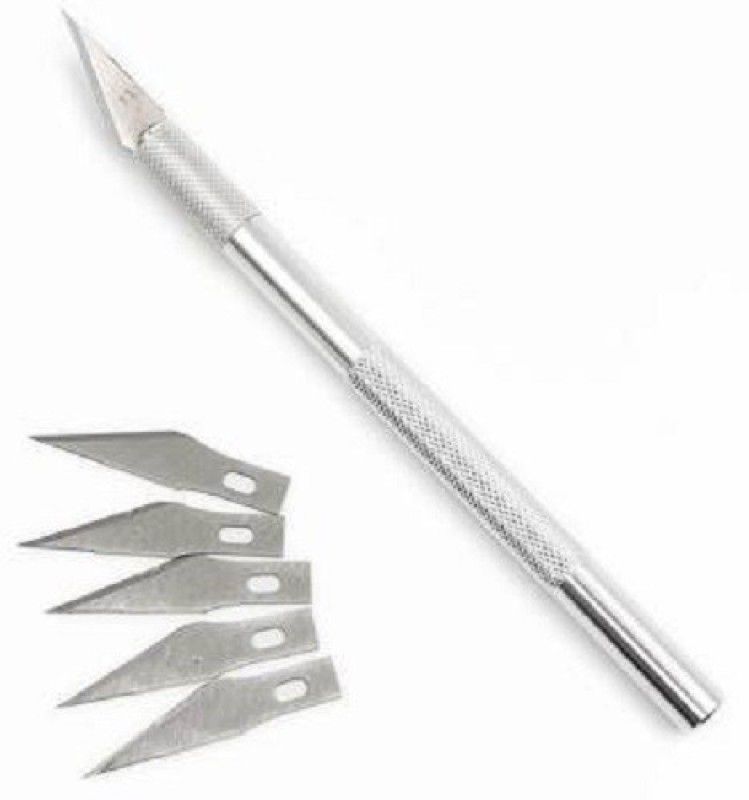 Tech-X New Metal Grip Hand-held Paper Cutter  (Set Of 1, Silver)