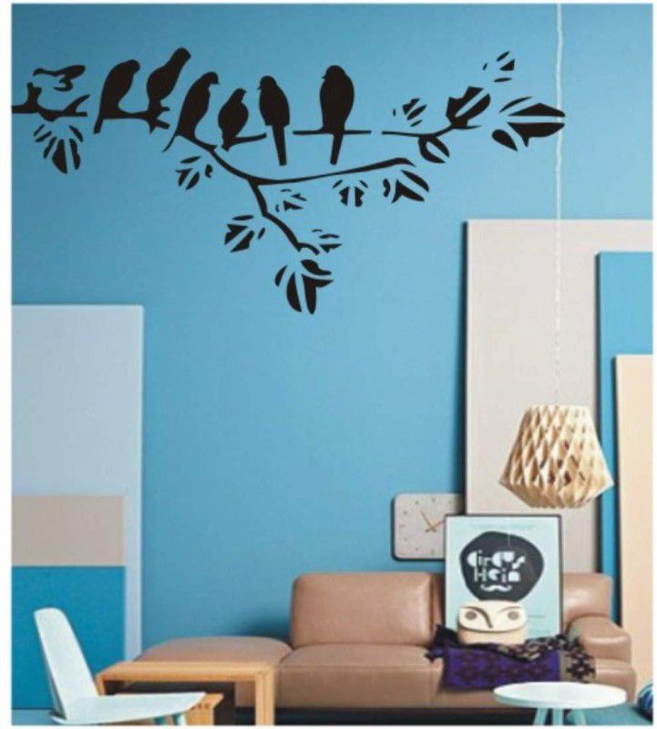 shine interiors Wall Stencil Wall Stencils Nature Inspired pattern Stencil  (Pack of 1, Group Birds)