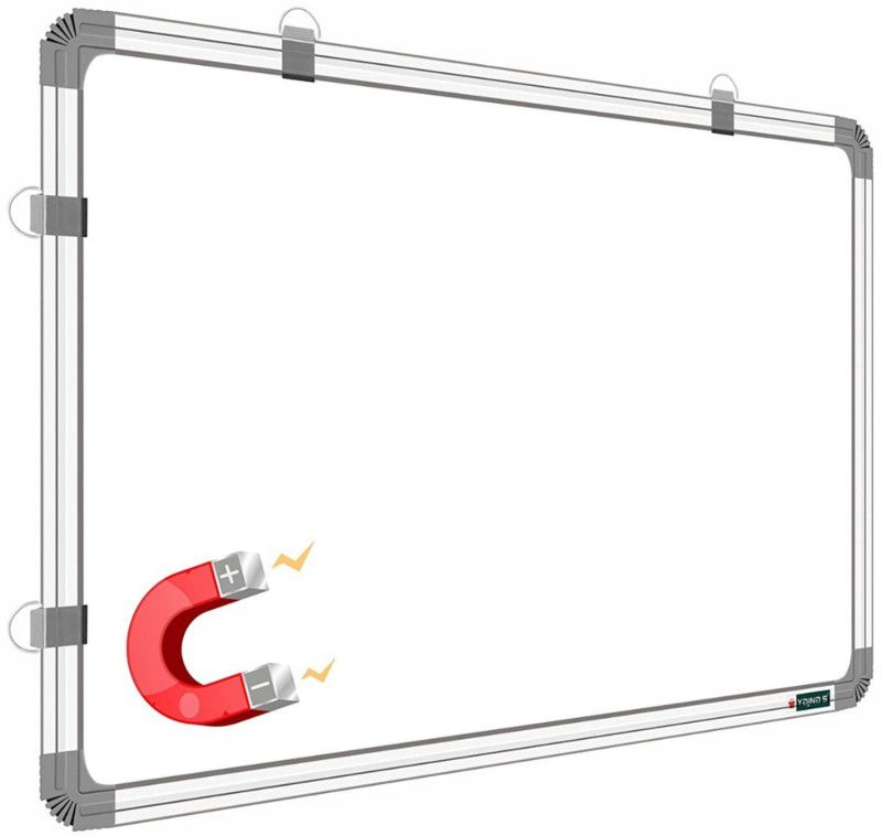 YAJNAS 2x3 feet Magnetic White Board, Dry Erase Premium Melamine Magnetic White Board for coaching (60 X 90 cm, Pack of 1 item) White board  (90 cm x 60 cm)