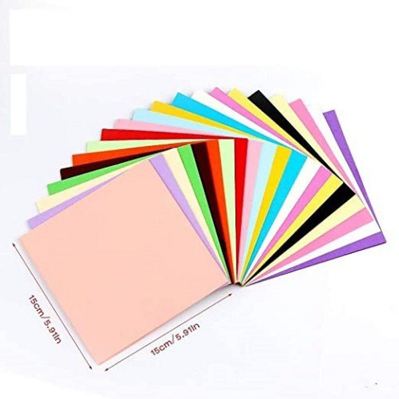Eclet 200 origami sheet 15 cmx15 cm 20 sheet each color Both side coor sheet for art and craft 15 cm 90 gsm Coloured Paper  (Set of 1, Multicolor)