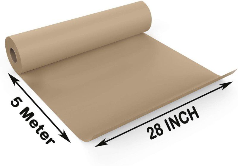 MM WILL CARE BROWN Unruled 28 Inch X 5 Meter 120 gsm Paper Roll  (Set of 1, Brown)
