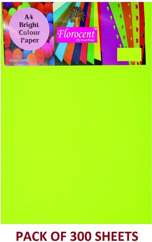 Krux Unrulled A4 Coloured Paper Unruled A4 80 gsm Coloured Paper  (Set of 3, Parrot Green)