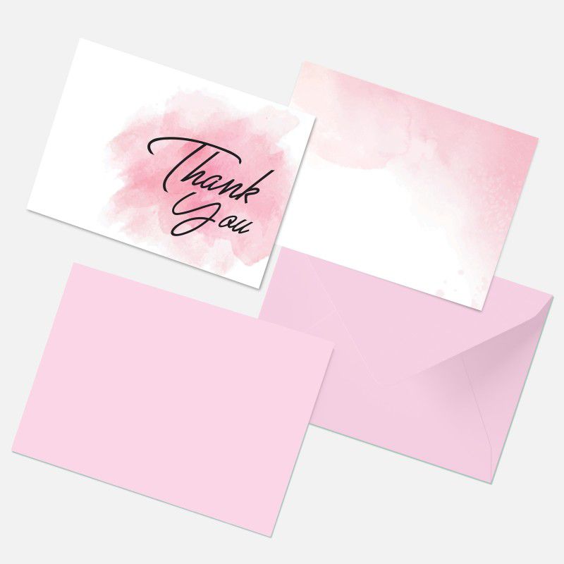 Premium Thank You Card Pink Color unique Quality And use Wedding, Return Gifts, etc Envelopes  (Pack of 24 Multicolor)
