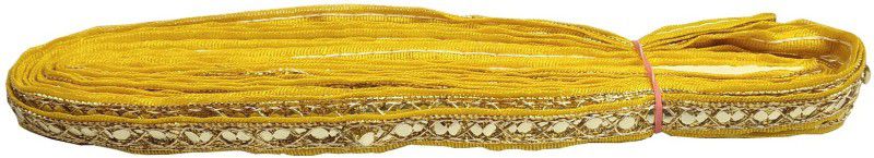 De-Ultimate Pack of 1 (9 Mtr Roll and 1.2cm Width) Yellow And Golden Sitara Gota Trim Laces and Borders Craft Material for Bridal Ethnic Wear Suits Sarees Falls Lehengas Dresses/apparel Designing Embellishment Lace Reel  (Pack of 1)