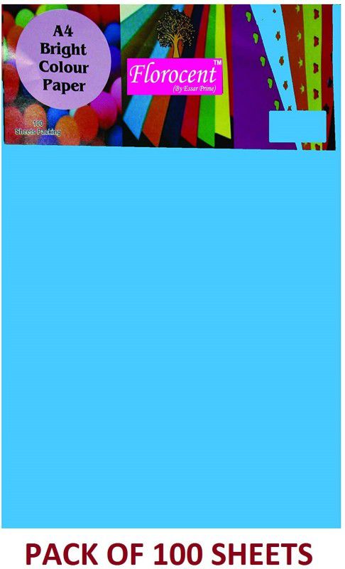 Krux Unrulled A4 Coloured Paper Unruled A4 80 gsm Coloured Paper  (Set of 1, Blue)
