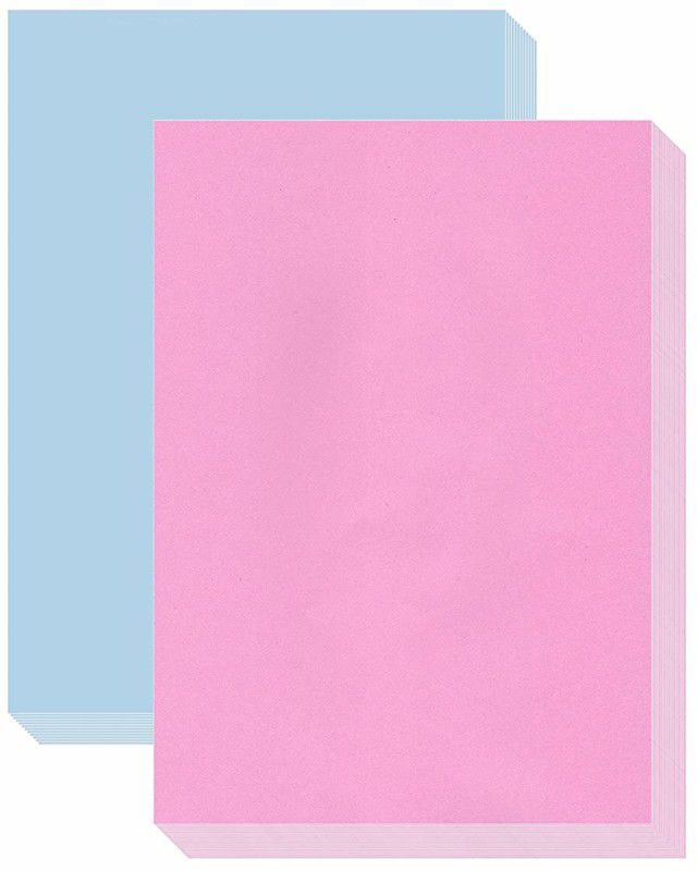 ESCAPER Aqua & Rose Colour Paper A4 Size Bundle (80 Sheets Pack - 297mm x 210mm) Unruled A4 75 gsm A4 paper  (Set of 1, blue,pink)