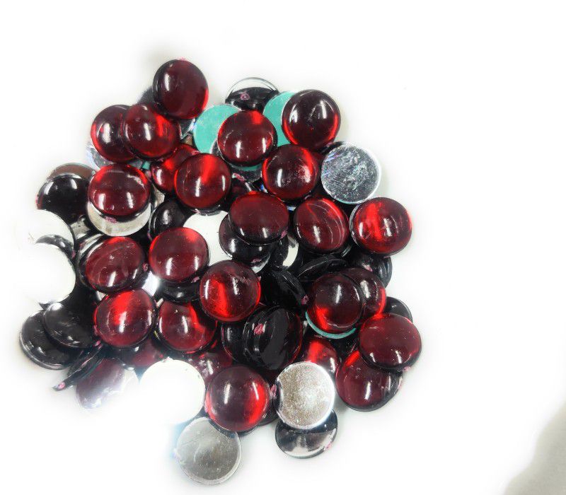LECRAFT hafe round pestable acrylic kundan stone 12mm/135pc/marron marron Beads  (135 g)