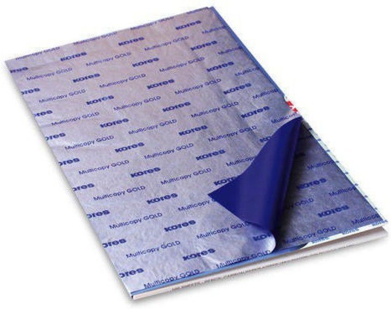 KORES 210mm X 330mm Unruled A4 20 gsm Carbon Paper  (Set of 50, Blue)