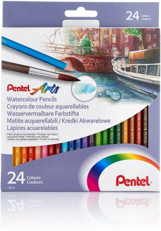Pentel Arts Water 24 Shades hexagonal Shaped Color Pencils  (Set of 1, Multicolor)