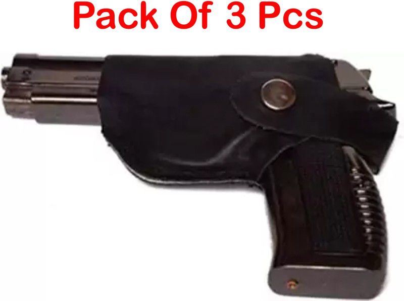 Ala Flame Premium Refillable Heavy Metal Pistol Gun Shaped Designer Cigarette Lighter Slim Design Cigarette Pocket Lighter - Windproof Lighter - Jet Flame - Hookah Lighter Pocket Lighter  (BLACK)