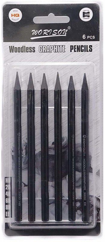 WORISON Compressed Charcoal dark Stick  (Pack of 6)