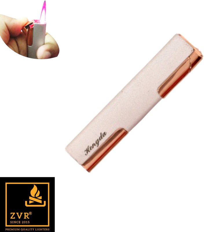 ZVR Premium Windproof Flame Cigarette Lighter |Butane Gas Refillale Jet Flame Lighter | Windproof Premium Quality Windproof Flame Cigarette Lighter for Smokers Pocket Lighter  (Silver)