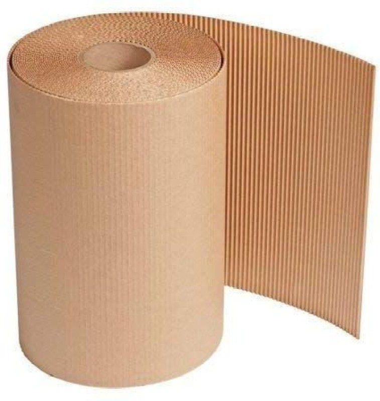 MARC Corrugated Unruled 15 Meter x 25 Inch 140 gsm Paper Roll  (Set of 1, Brown)