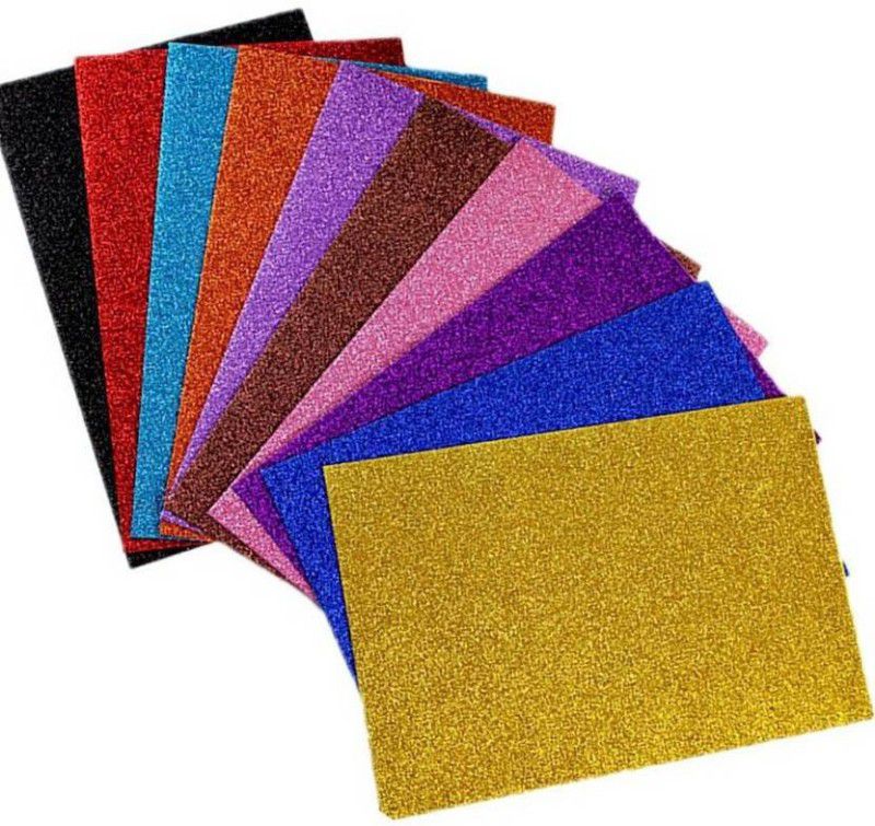 Shoppernation Glitter Unruled A4 80 gsm Multipurpose Paper  (Set of 1, Multicolor)
