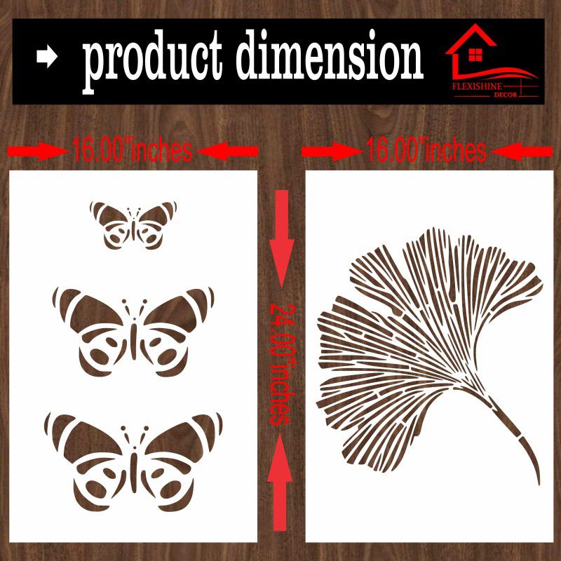 FLEXISHINE DECOR Combo Painting (Size:-16X24 Inch) THEME- Symbolized Jharoka and Grasp Floret Pattern Reusable Design Ideal For Bedroom, Kids Room and Living Room Decoration Stencil  (Pack of 2, Stencil)