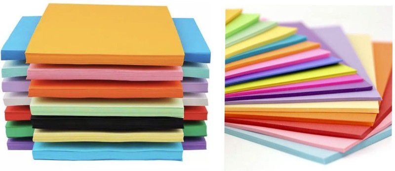 Oddy Double Sided Pastel Color Sheets (Pack of 2, Total - 40 sheets) Heavy Card Paper UNRULED THICK PAPER, 4 Sheets x 5 Colors = 20 sheets per pack A4 180 gsm Coloured Paper  (Set of 40, Multicolor)