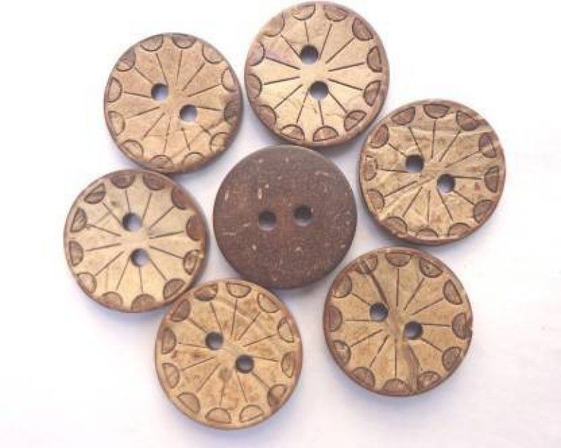 greengrow Coconut Shell 2 Holes Round Buttons for Sewing, Craft and Embroidery (20 Pieces, 1.8 CM, 18 mm) Coconut Shell Buttons Coconut Shell Buttons  (Pack of 20)