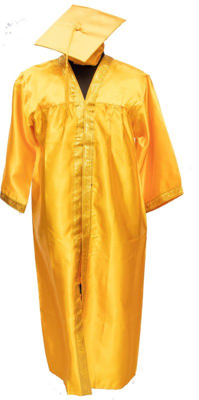 CONVOWEAR Yellow Satin Faculty Graduation Gown