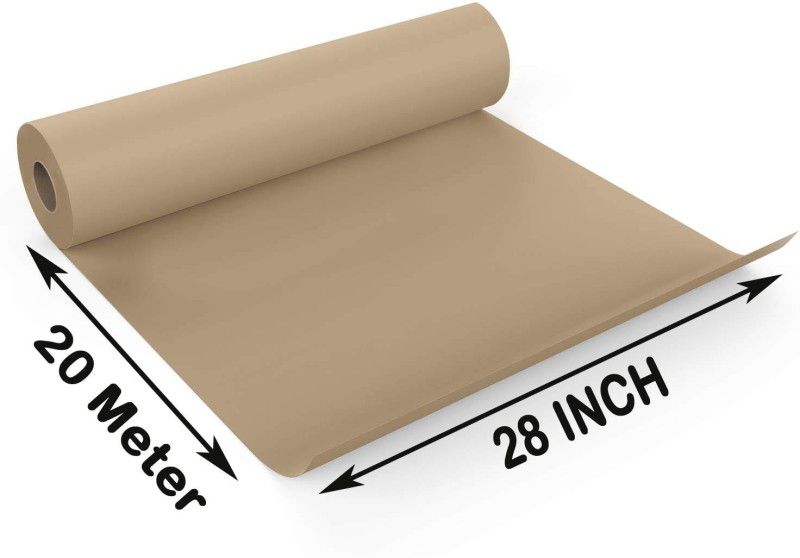 MM WILL CARE BROWN PAPER Unruled 28 Inch X 20 Meter 120 gsm Paper Roll  (Set of 1, Brown)