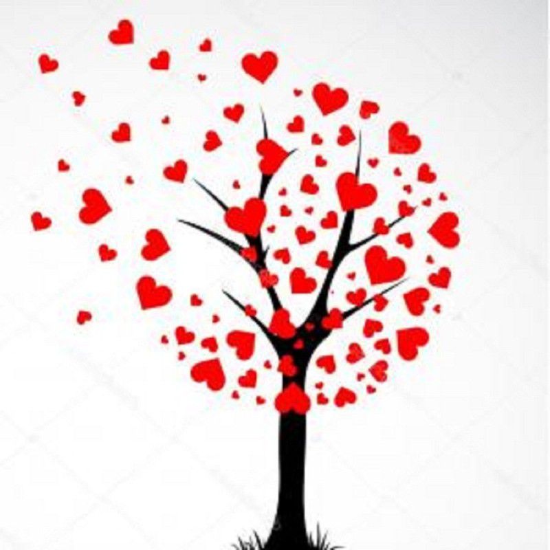 shine interiors Tree Heart Wall Stencil Size 24*36 Inchs Tree Stencil  (Pack of 1, Heart)