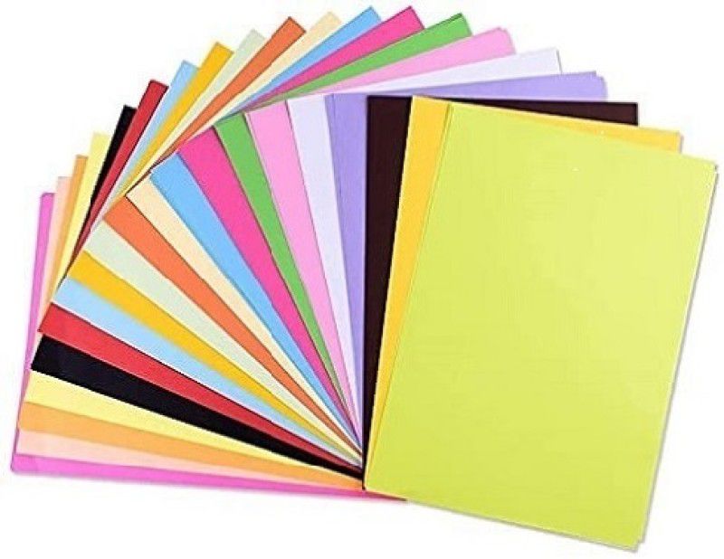 Eclet 90 gsm 100 sheet 10 sheet x 10 neon colour art and craft double side color sheet A4 90 gsm Coloured Paper  (Set of 1, Multicolor)