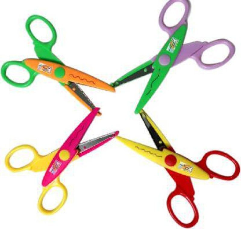 TITIRANGI Fancy Designer Art & Craft Decorative Zigzag Scissors for Border Edge Cutting Etc Scissors (Set of 4, Multicolor) Scissors  (Set of 4, Multicolor)