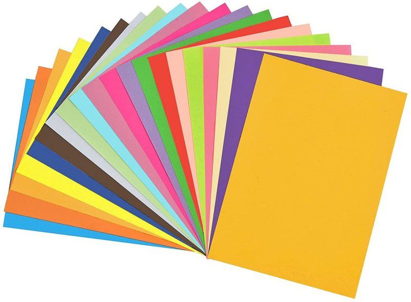 Eclet 100 pcs Color A4 Medium Size Sheets (10 Sheets Each Color) Art and Craft Paper Double Sided Colored(Length -27.5 cm Width - 20.3 cm) A18 A4 240 gsm Coloured Paper  (Set of 1, Multicolor)