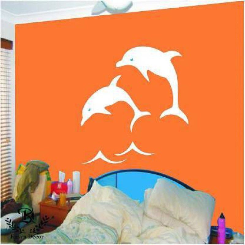 Aaradhya Collection Size: (16 x 24 Inches) Dolphin Fishes Reusable PVC Wall Stencil Painting for Home Decoration D1012 Wall Stencil Stencil  (Pack of 1, Dolphin)