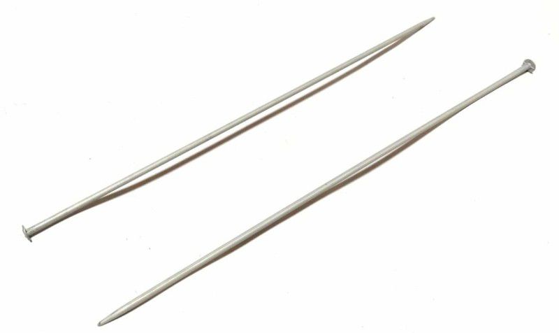 Fashion Traders Aluminium Knitting Needle Large Size - No 8, Length - 35Cm, Dia - 4.50 Mm, Woolen Artefacts Like Sweaters, Muflers, Caps Etc, Pair of 1 Knitting Pin  (Pack of 2)