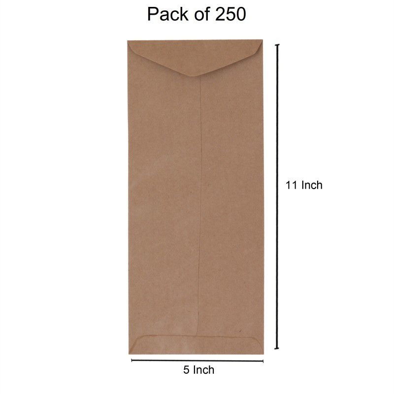 SUNPACKERS Brown Envelope Size- 11 X 5 Inch Home/office/courier Envelopes  (Pack of 250 Brown)