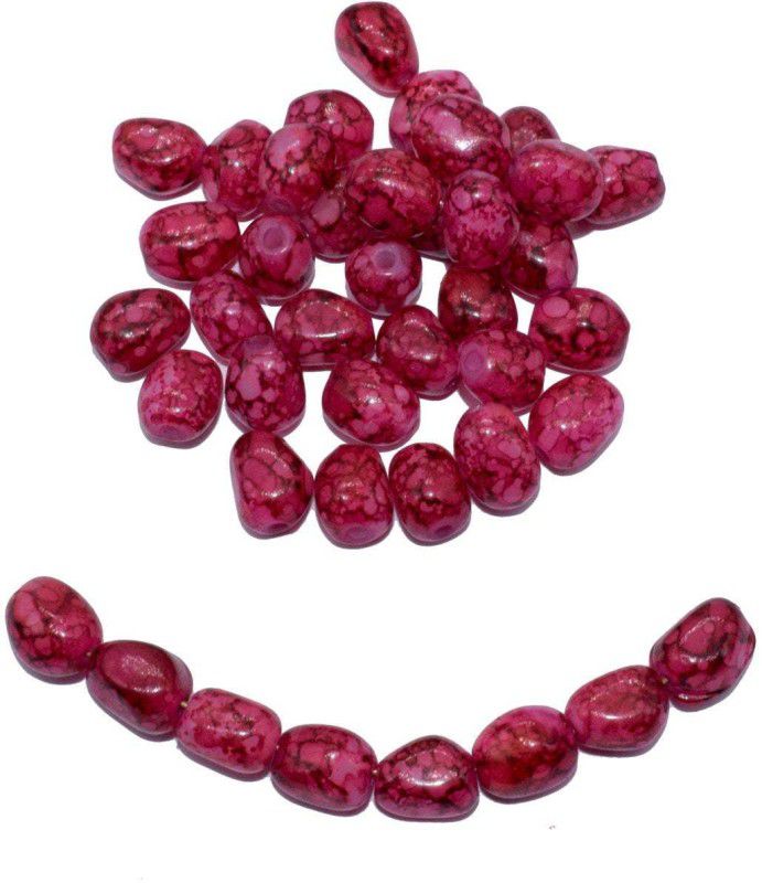 beadwaala Deep Pink Beads  (50 g)