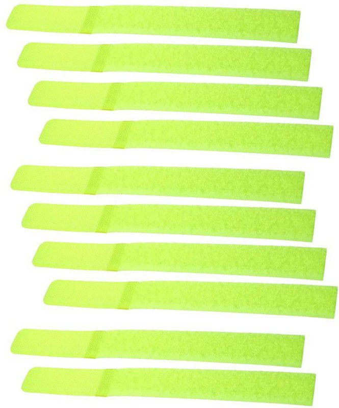 SYGA 10 Pcs Reusable Cable Tie Straps Cable Organizer 180mm X 20mm (Leaf Green) Stick-on Velcro  (Green)