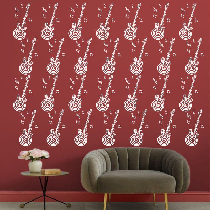 designopolis Wall Stencil Design Guitar Reusable Sheet (Size16X24Inch). Music tool Stencil design For Bedroom, Living Room, Drawing Room and Kids Room Stencil  (Pack of 1, Music tool Stencil)
