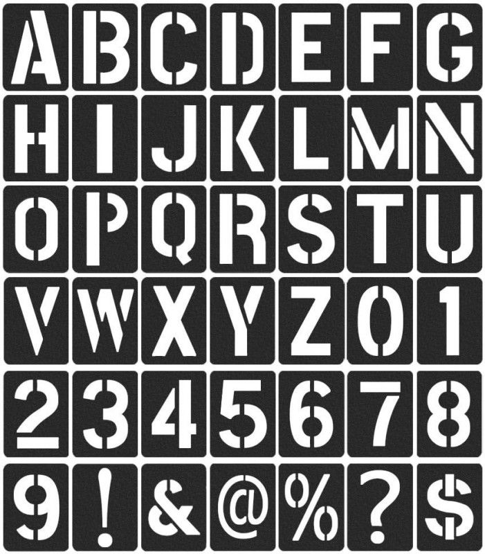 DEQUERA 42 Pieces Reusable Letter Stencils, 4Inch Numbers Craft Stencils, Letter Paintin g Stencil, Number Templates for DIY, Wall, Wood, Glass, School Art Projects (Bla ck) Stencil  (Pack of 1, Larger Letter Stencil)
