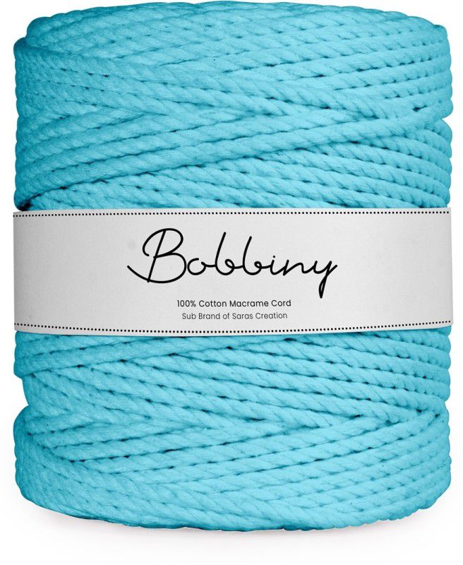 Bobbiny Light cyan Thread  (100 m Pack of1)