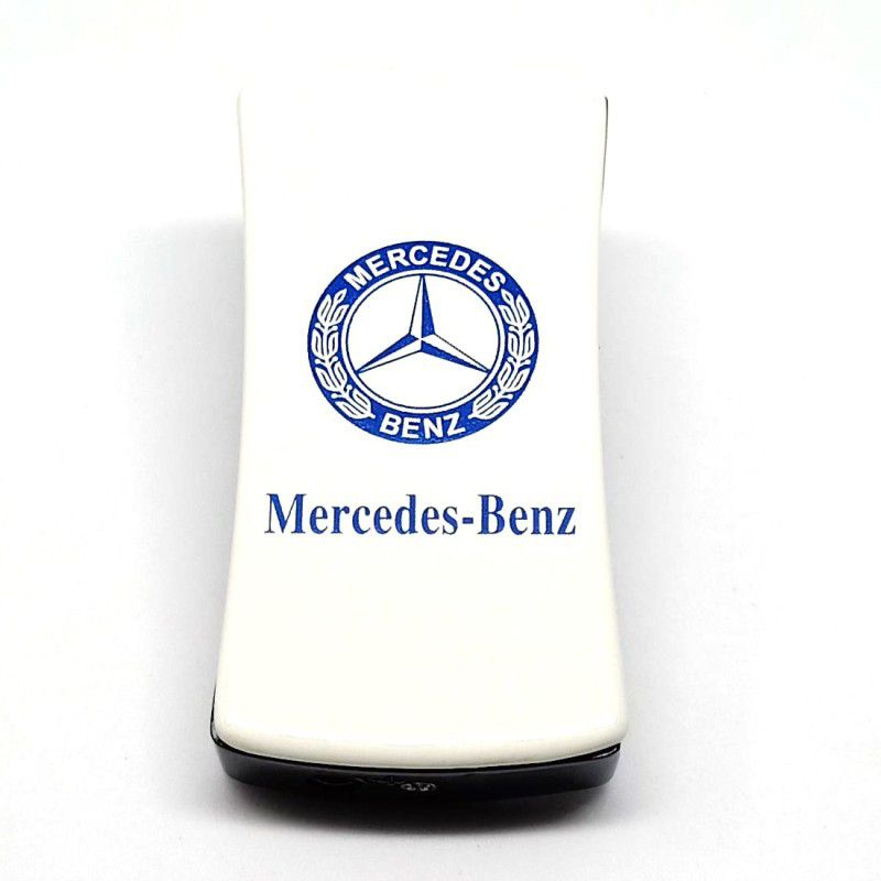 Point Zero Premium Essential Refillable Mercedes Benz White Design Butane Gas Windproof Flame Pocket Lighter  (White)