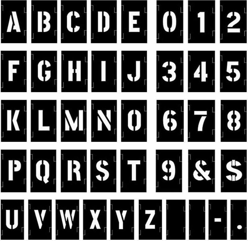 DEQUERA Painting Stencil Set, 1 Inch Plastic Letters and Numbers Interlocking Stencil Ki t 138 Pieces, Black Wall, Paint Wooden Signs, Thanksgiving, DIY Home Yard Décor Stencil  (Pack of 1, Larger Letter Stencil)