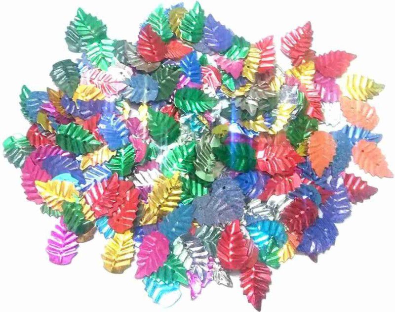 CHL ROAR PLASTIC SEQUIN/SITARA FOR EMBROIDERIES AND ART WORK IN MULTI COLOUR,LEAF SHAPED Multi colour Sequins  (200 g)