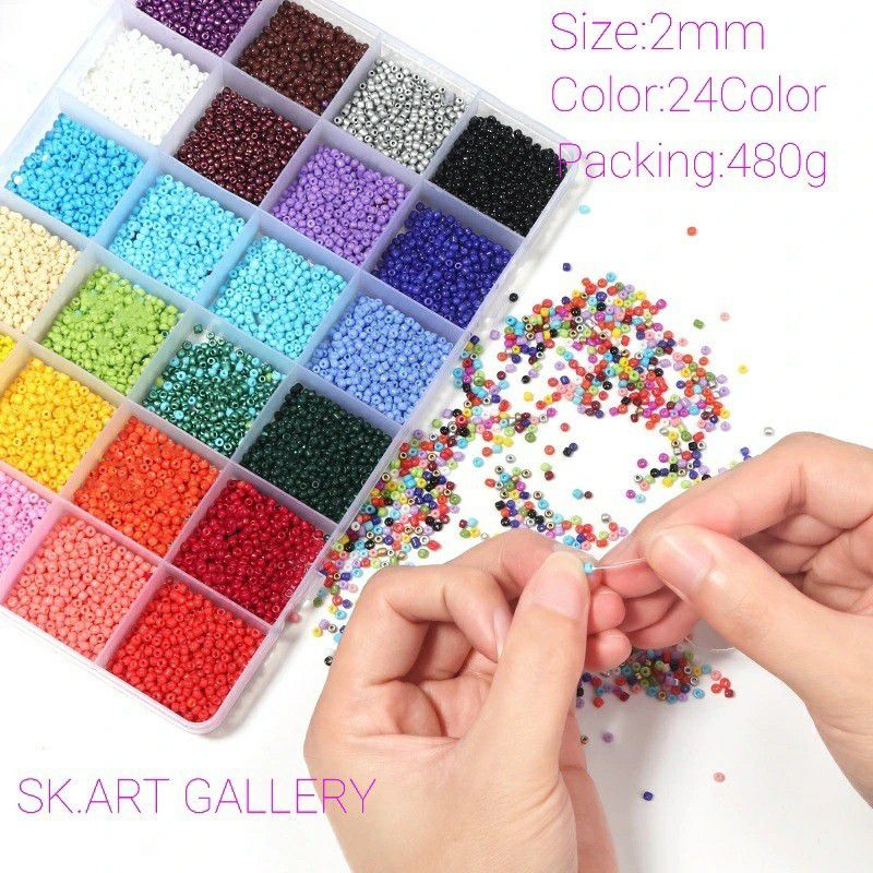 SK ART Multicolor, 24 color Beads  (480 g)