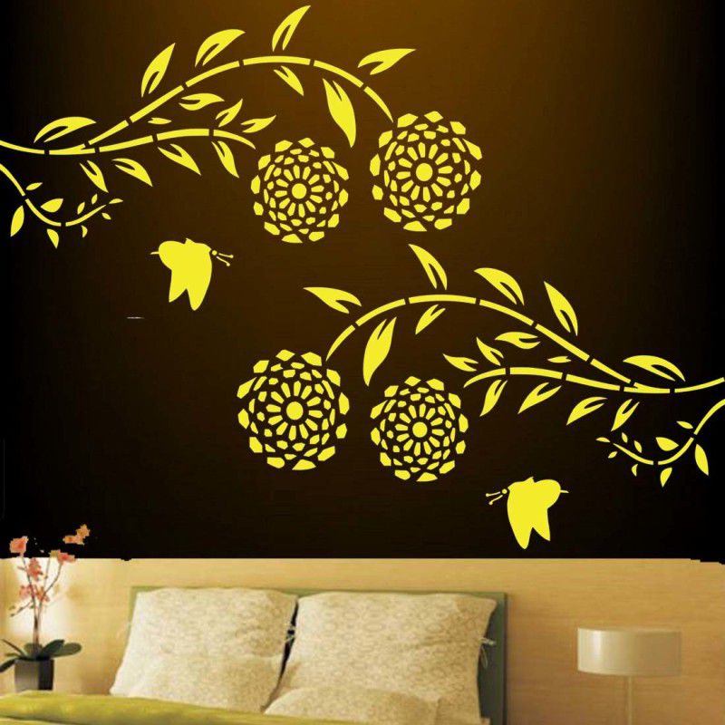 PARDECO Suitable for Room ,Ceiling and Craft Flower Wall Design Stencils For Bedroom. Wall Design Stencils for Wall Painting for Home Wall Decoration Size 16X24 Inch. Flower Stencil  (Pack of 1, Flower)