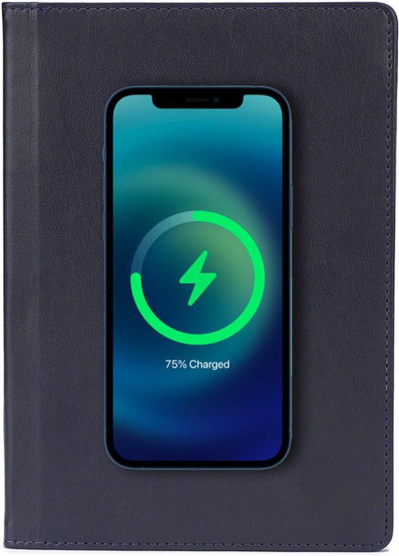 Pennline Superbook EDGE 8000 mAh Power Bank Organiser With Fast Wireless Charging A5 Organizer Ruled 144 Pages  (Blue)