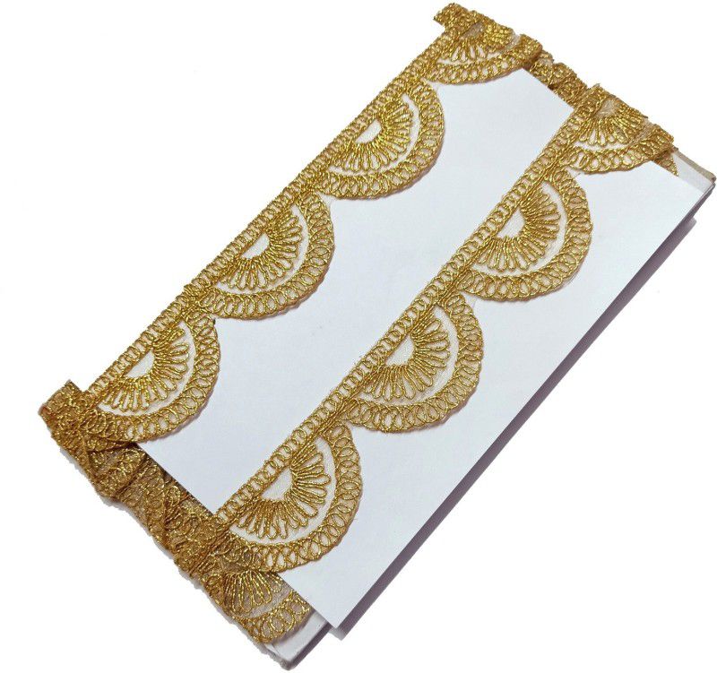Balar Lace Reel Border Material Golden Color Cutwork Lace sarees/lehenga/suits/blouses/duppatta/chunri/art craft us 9 mtr Lace Reel  (Pack of 1)