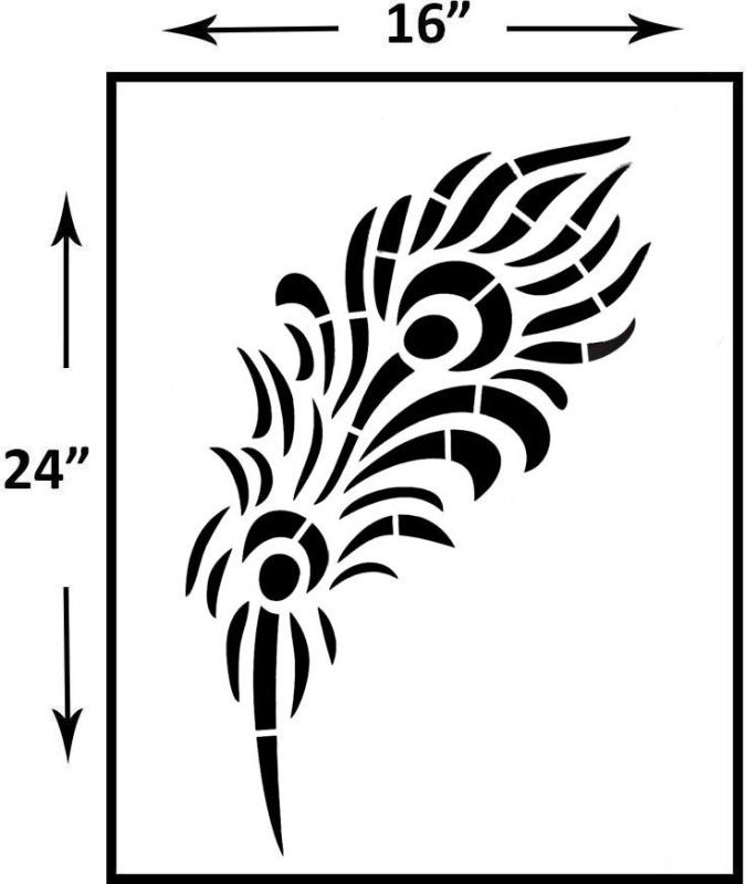 PARDECO For Home Decoration Design Mayuri Art Wall Stencil Reusable Wall Painting stencils DIY Size 16X24 Inch. Fern Design Stencil  (Pack of 1, Mayuri)