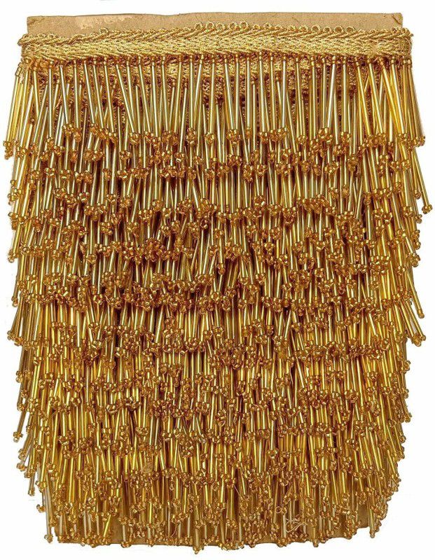 gofii 9 mtr Golden Tassels Latkan Laces Heavy Pipe Border for Dresses, Sarees, Lace Reel  (Pack of 1)