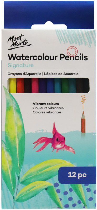 Levin 12pc watercolor pencils Colour Pencils in Drawing and Sketching Hexagonal Shaped Color Pencils round Shaped Color Pencils round Shaped Color Pencils  (Set of 12, Multicolor)