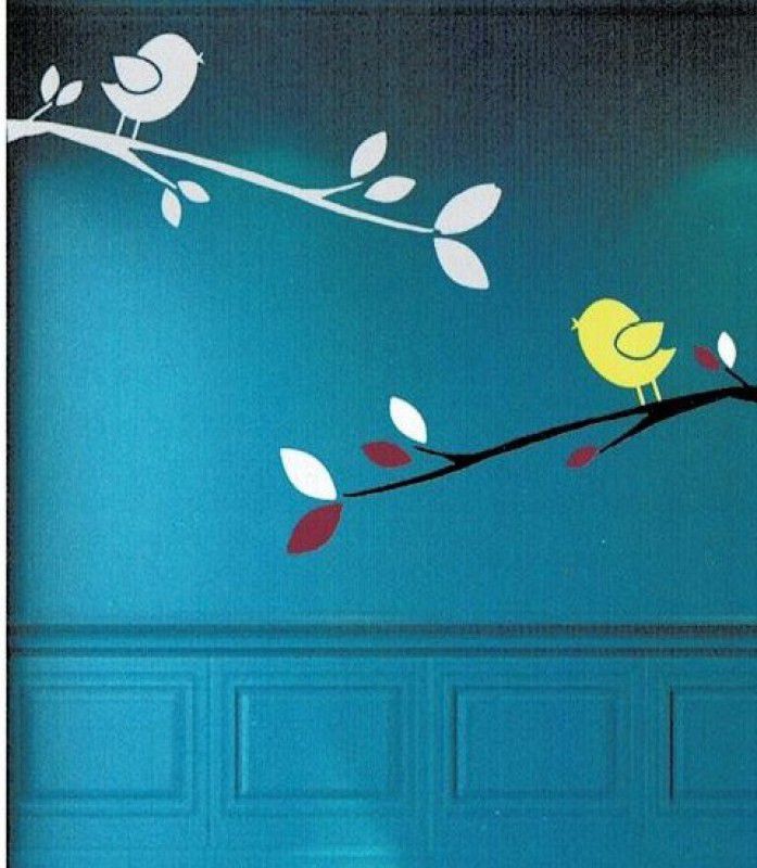 J P DECOR 502 Wall Stncill Stencil  (Pack of 1, Bird With Sprig Effect)