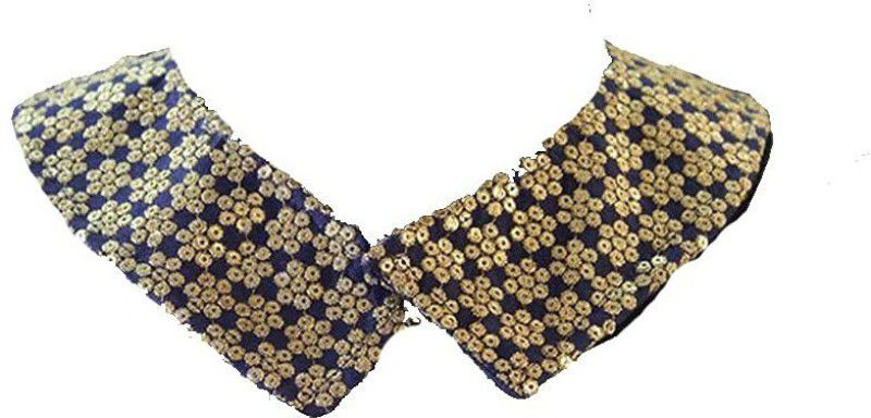 CMHOWLITE Fancy Lace Pointed Flat Collar with Golden Color for Shirt, Tops, Cardigan, Sweater, Package of 1 Pieces Lace Reel  (Pack of 1)